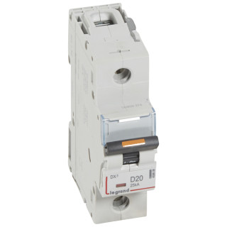 Автоматический выключатель DX³ - 25 кА - тип характеристики D - 1П - 230/400 В~ - 20 А - 1,5 модуля
