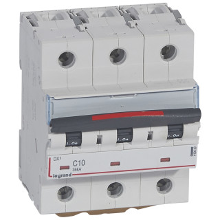 Автоматический выключатель DX³ - 36 кА - тип характеристики С - 3П - 230/400 В~ - 16 А - 4,5 модуля