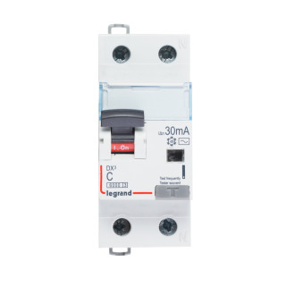 Автоматический выключатель дифференциального тока DX³ 6000 - 10 кА - тип характеристики С - 1П+Н - 230 В~ - 6 А - тип AС - 30 мА - 2 модуля