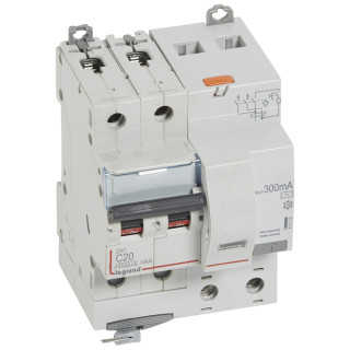 Автоматический выключатель дифференциального тока DX³ 6000 - 10 кА - тип характеристики С - 2П - 230 В~ - 20 А - тип AС - 300 мА - 4 модуля