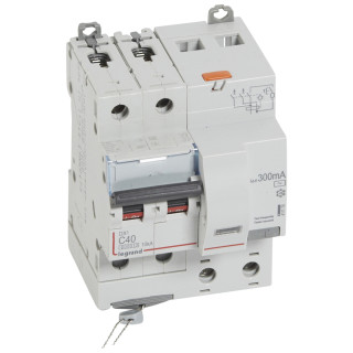 Автоматический выключатель дифференциального тока DX³ 6000 - 10 кА - тип характеристики С - 2П - 230 В~ - 40 А - тип AС - 300 мА - 4 модуля