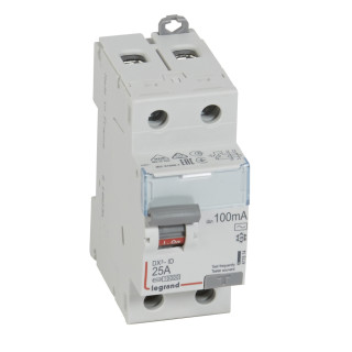 Выключатель дифференциального тока DX³-ID - 2П - 230 В~ - 25 А - тип AC - 100 мА - 2 модуля