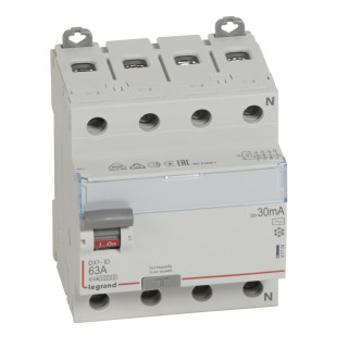 Выключатель дифференциального тока DX³-ID - 4П - 400 В~ - 63 А - тип AC - 30 мА - 4 модуля