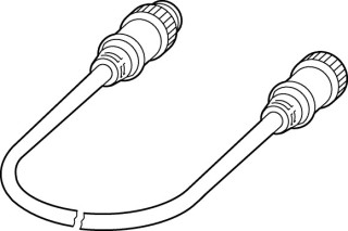 Соединительный кабель устройства входа/выхода, IP67, 5-полюсн., 0,6 м, оконцованный со штекером M12 и гнездом M12