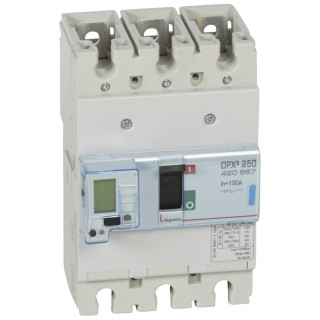 Автоматический выключатель DPX³ 250 - эл. расцепитель - с изм. блоком - 70 кА - 400 В~ - 3П - 100 А