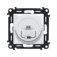 Valena LIFE.Зарядная станция MicroUSB 240В/5В 1500мА.С лицевой панелью.Белая