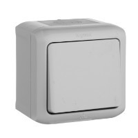 Выключатель без фиксации (кнопка) 6 A - 250 В~ - Quteo IP 44 - Серый