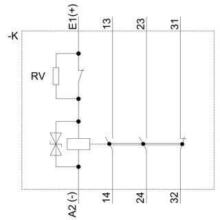 traction contactor S00, 2NO+2NC, with suppressordiode, resistor