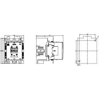 air-break contactor, S6, busbar connection, auxiliary: screw, without drive, 2NO+2NC left+right
