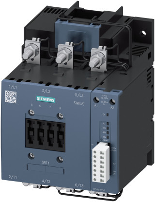 air-break contactor, S6, busbar connection, auxiliary: screw, electronic drive, PLC-Input with remaining lifetime signal, 1NO+1NC laterally left