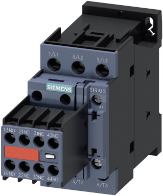 contacter, S0, screw terminal, AC, 1NO+1NC, with permanently mounted auxiliary switch block
