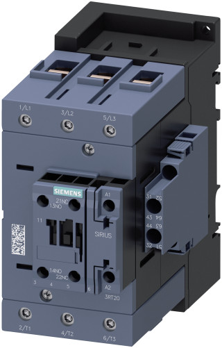 Sirius contactor S3, screw terminal above box terminal, 2NO+2NC with 1 laterally auxiliary switches right