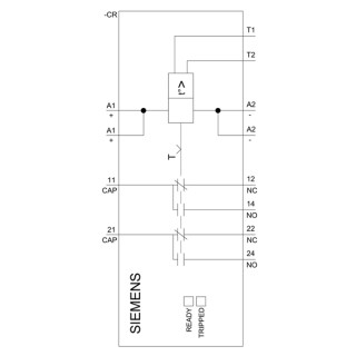Thermistor motor protection relays 3RN2, 1 sensor circuit, Manual Reset (by disconnecting control voltage), short/open circuit detection, 2CO, monostable
