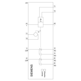 Thermistor motor protection relays 3RN2, 1 sensor circuit, Manual/Auto/Remote, non volatile tripping, short/open circuit detection, 2CO, monostable