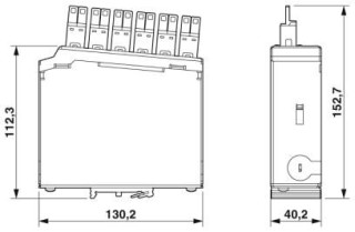 Чертеж, Соединительная коробка для несущей рейки 6x E2000®-Duplex OS2 APC, полностью подготовленная к сращиванию