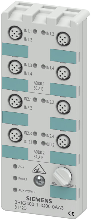 AS-i compact module K60, IP67, digital, 8 inputs/2 outputs