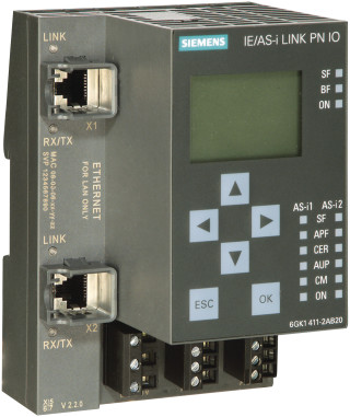 SIMATIC NET, IE/AS-interface, LINK PN IO; gateway INDUSTRIAL ETHERNET/AS-I; product version 04