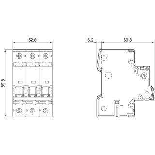 Miniature circuit breaker 5SY, 3-pole