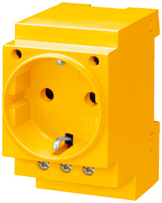 SCHUKO socket outlet 16 A yellow according to DIN VDE 0620 for installation in distribution boards