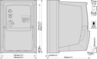 Преобразователь частоты DC1 3~/3~400В 18A 7,5кВт IP66, локальное управление