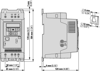 Преобразователь частоты DC1 3~/3~400В 2,2A 0,75кВт, встроенный фильтр ЭМС, IP20