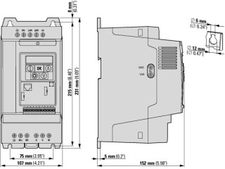Преобразователь частоты DC1 3~/3~400В 4,1A 1,5кВт, встроенный фильтр ЭМС, IP20