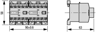 Вспомогательное реле 3А,  управляющее напряжение 24В (DС), контакты 2НО+2НЗ, категория применения AC-15
