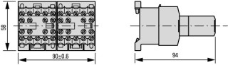 Вспомогательное реле 3А,  управляющее напряжение 220В (DC), контакты 4НО, категория применения AC-15