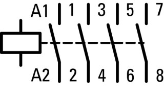 Миниконтактор 9А, управляющее напряжение 240В, 4 полюса, категория применения AC-3, АС4