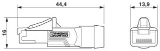 Чертеж, Штекерный соединитель RJ45, IP20