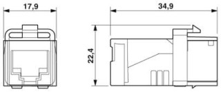 Чертеж, Вставка розетки RJ45, Keystone