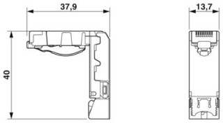 Чертеж, Штекерный соединитель RJ45, IP20