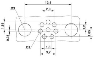 Схема расположения отверстий, Схема расположения отверстий: гнездо