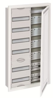 Шкаф 72М в нишу с медиапанелями 984х560х120 с расстоянием между DIN-рейками 125 мм и самозажимными клеммами N/PE и Wi-Fi дверью с вент. отверстиями U62MMW
