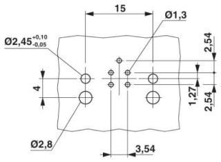 Схема расположения отверстий, Встраиваемый штекер M12