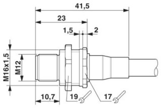 Чертеж, Встраиваемый штекер M12