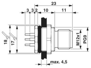 Чертеж, Встраиваемый штекер M12