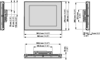 Панель оператора, 12", 24 VDC, инфракрасный дисплей, TFT, цвет, 800 x 600, 2x Ethernet, 1x RS232, 1x RS485, 1x CAN, (PLC)