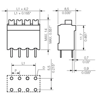 LSF-SMT 3.50/16/180 3.5SN BK TU PRT Соединитель электрический