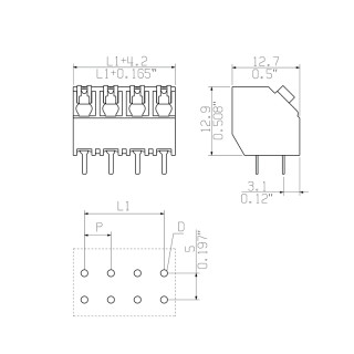 LSF-SMT 5.00/02/135 3.5SN BK TU PRT PCB клеммы сечением меньше 10 SQMM для