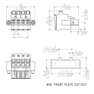 BLF 5.08HC/04/90F SN OR BX PRT PCB разъемы с шагом 5 MM или больше для