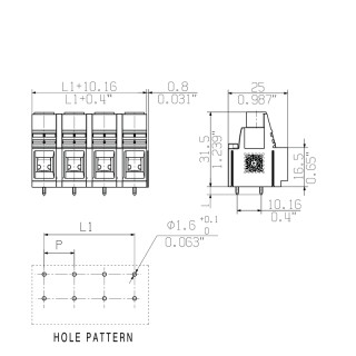 LUP 12.70/03/90 5.0SN BK BX SO PCB силовые клеммы сечением 6 SQMM или