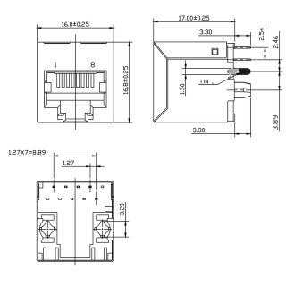 RJ45M R1V 3.3N4N TY