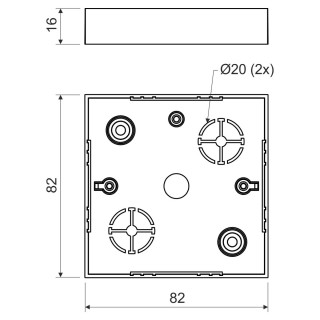 Коробка распределительная для о/п LK 80 / 3 (HB) 82х82х25 мм с крышкой VLK 80 и клеммником S-66