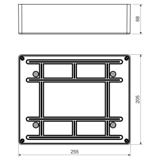 Коробка распределительная для твердых стен с/м KT 250 (KB) 255х205х68 мм