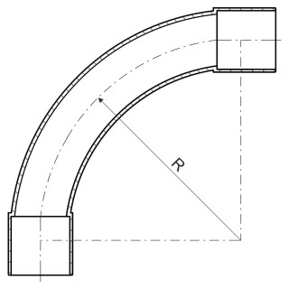 Поворот на 90 гр. PVC 4140 (LB)