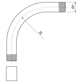 Поворот стальной с резьбой гор цинк 6132 ZN (F)