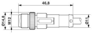 SAC-4P-M12MS/ 0,4-PUR/M12FR