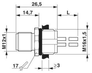 SACC-E-M12MSS-4CON-M16/1,0 PE