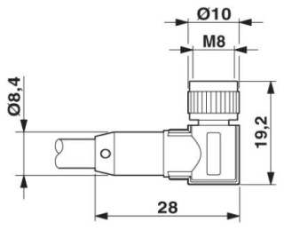 SAC-4P-M 8MR/ 0,3-PUR/M 8FR SH